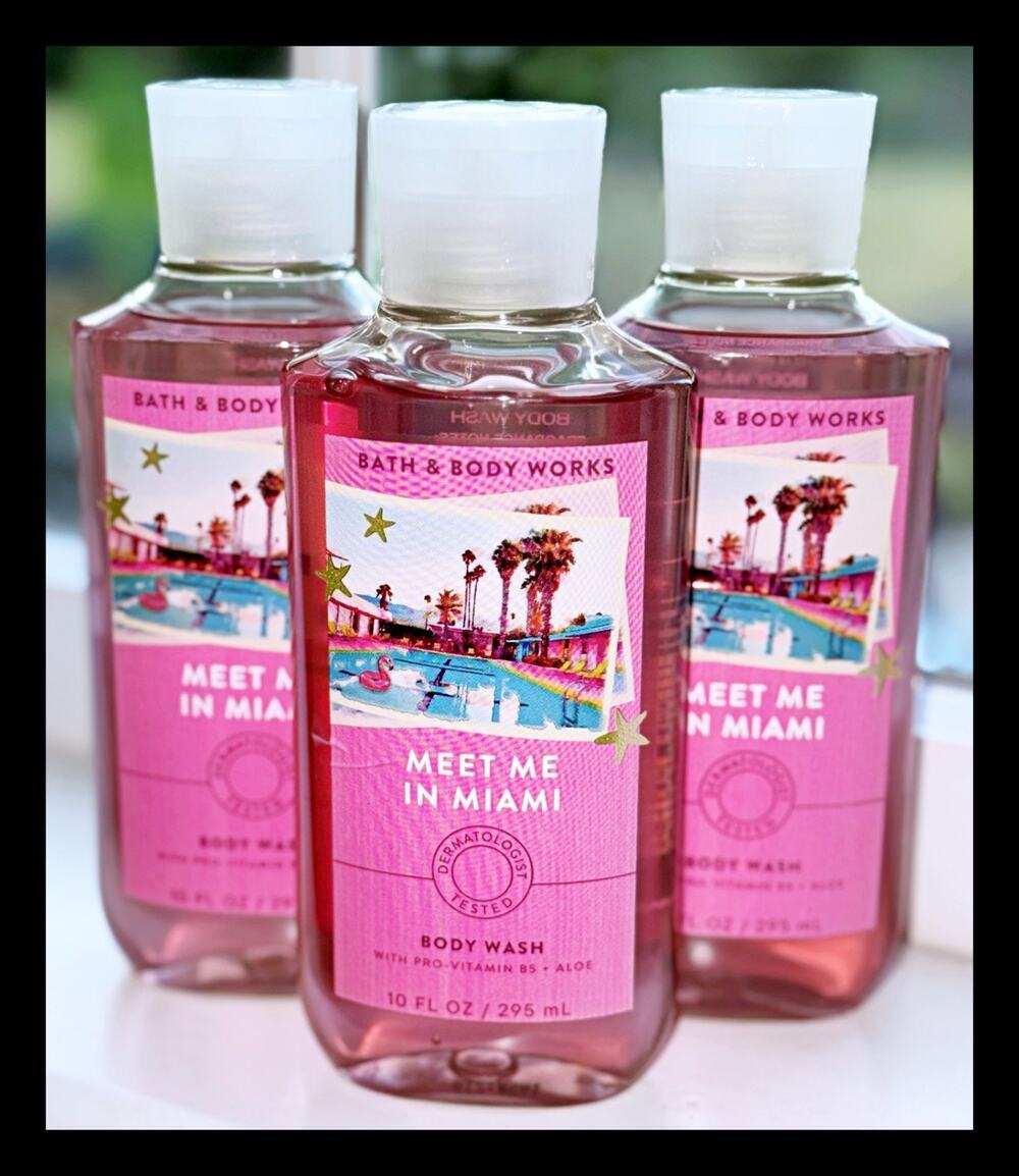 Bath & Body Works Meet Me in Miami 10oz Shower Gel Body Wash with Aloe B5 x3